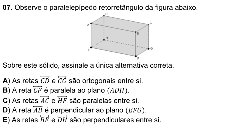 Visual da questão ESA 2021 Q07