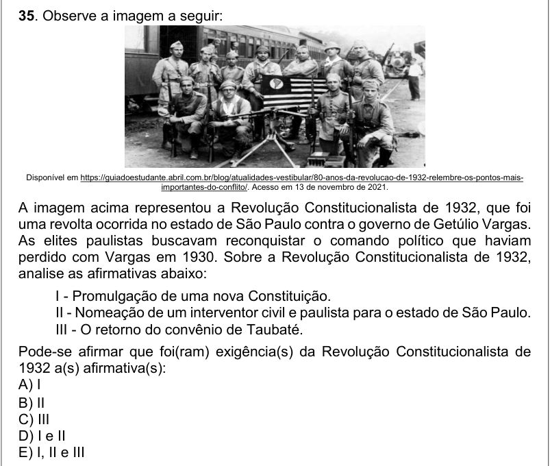 Visual da questão ESA 2023 Q35